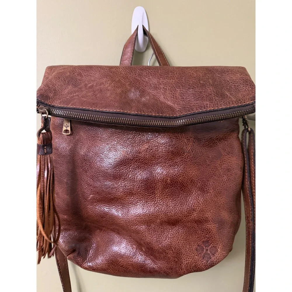 Patricia Nash Luzille Leather Convertible Backpack Crossbody Bag Distressed